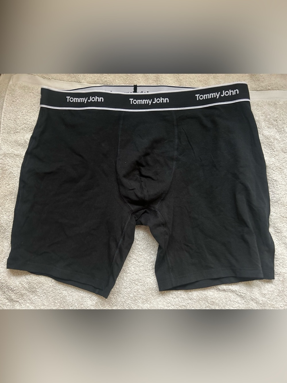 Men’s Tommy John Essential Cool Cotton Stretch Black Boxer Briefs Large Size